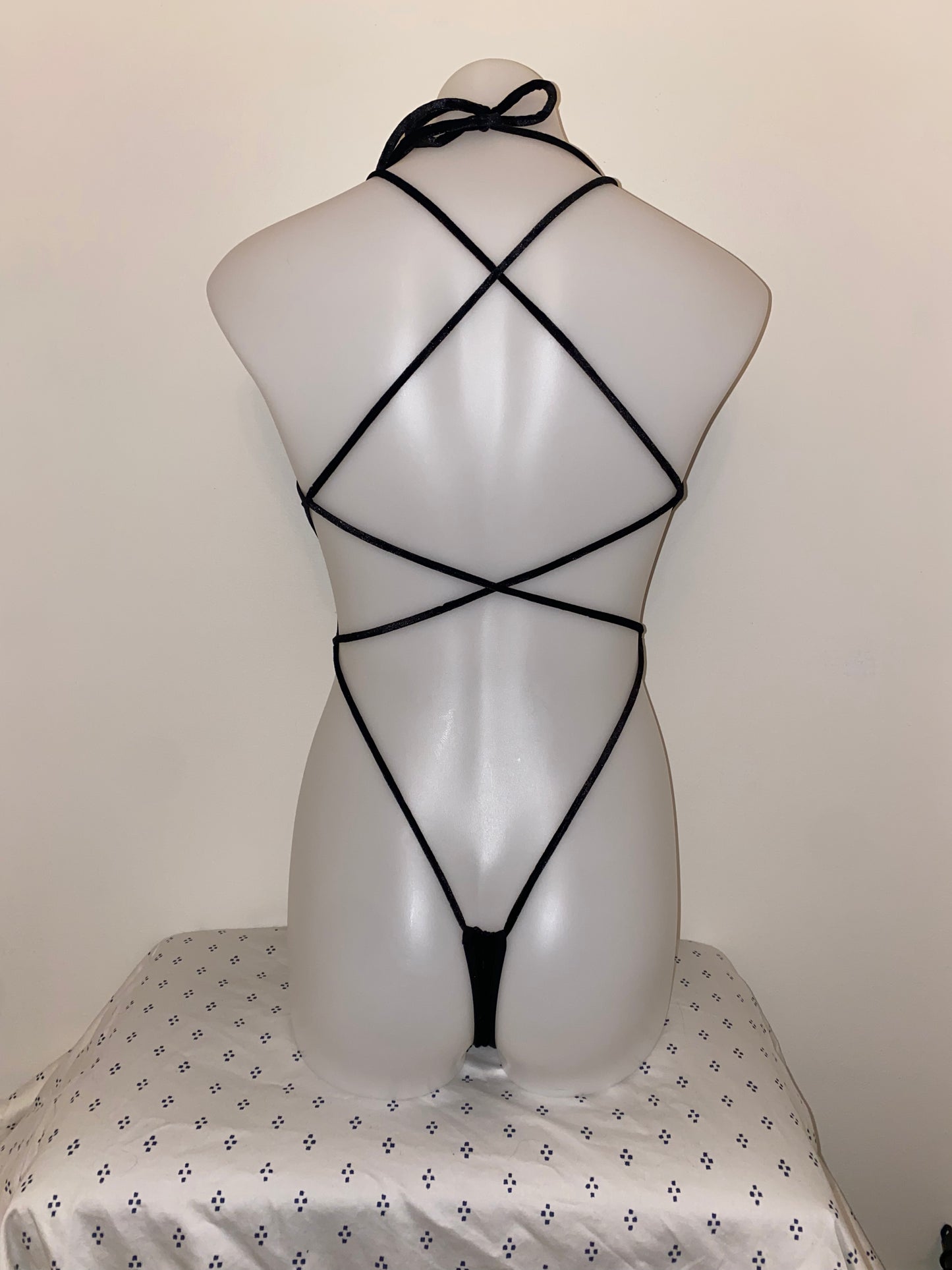 Black Crushed Velvet 3 Ring Circus Bodysuit