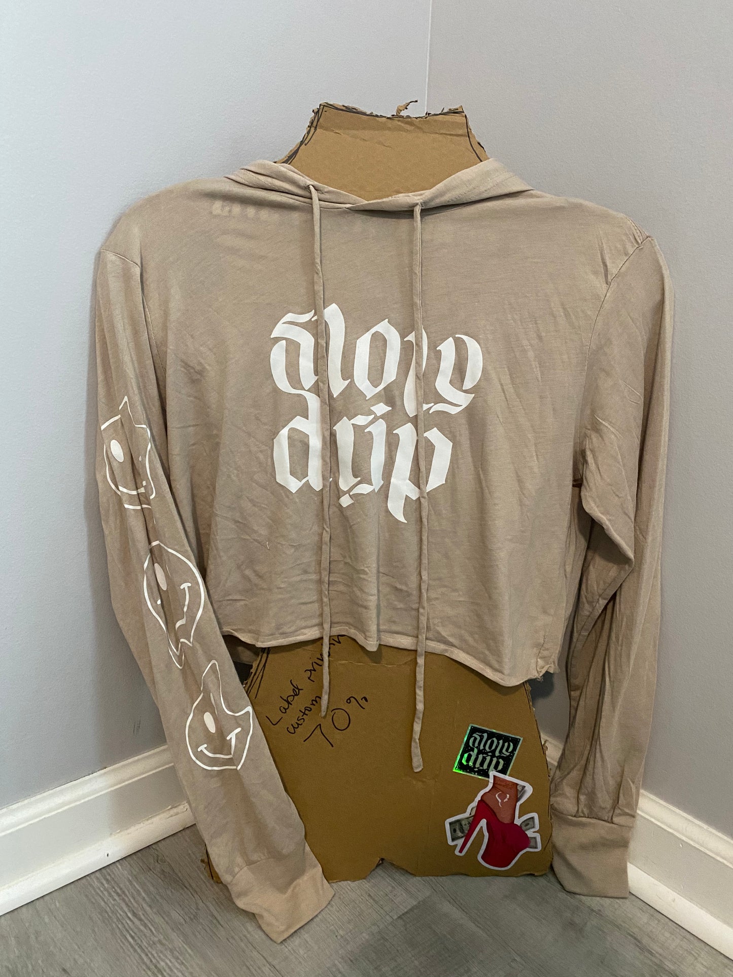 Long Sleeve Slow Drip Crop Top