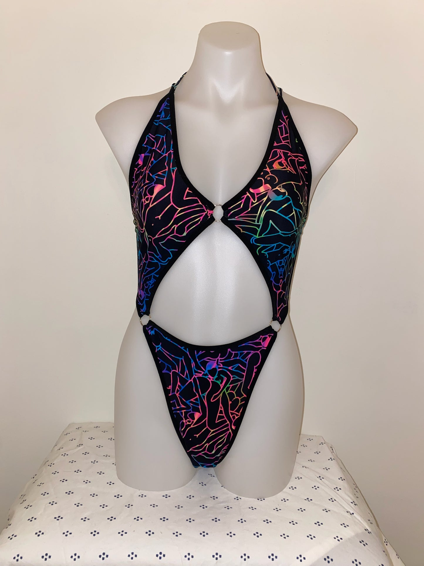 Dark Orgy Print 3 Ring Circus Bodysuit